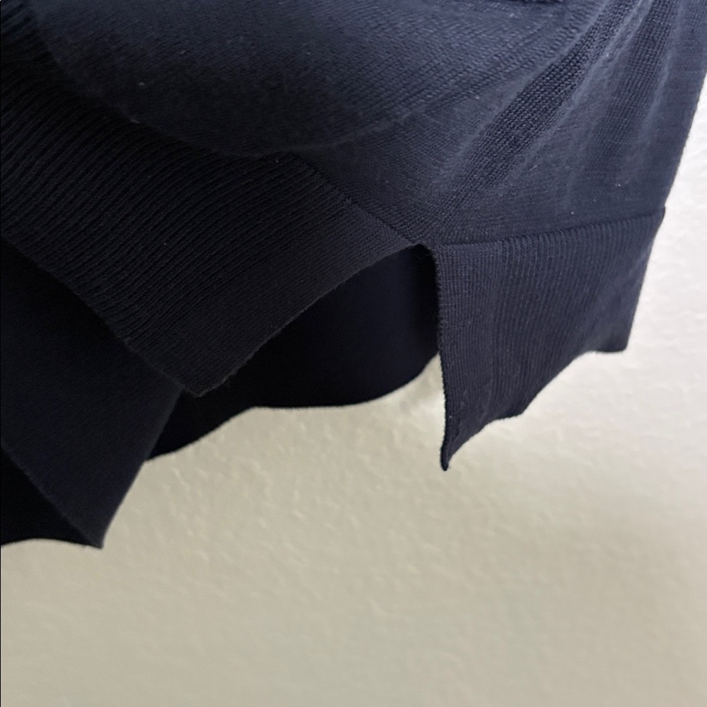 Lacoste Navy V-Neck Long Sleeve Sweater - Picture 6 of 9